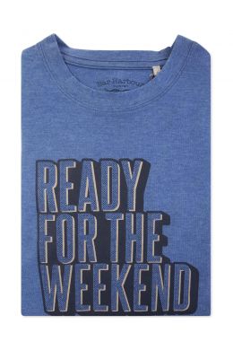 Men's Blue Ready For The Weekend Print T-Shirt