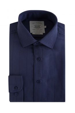 Men's Navy Modal Herringbone Casual Shirt