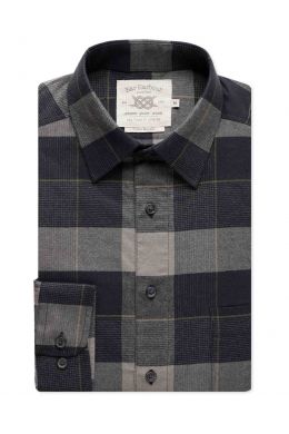 Grey and Black Check Brushed Cotton Casual Shirt