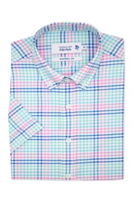 Tailored Fit Multi-Coloured Check Short Sleeve Casual Shirt