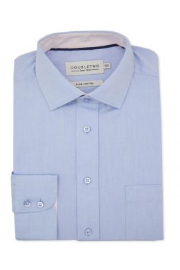 Pale Blue Twill Weave Long Sleeve Formal Shirt