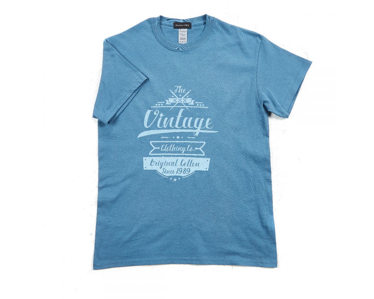 Indigo Vintage Print T-Shirt Lifestyle | Double TWO