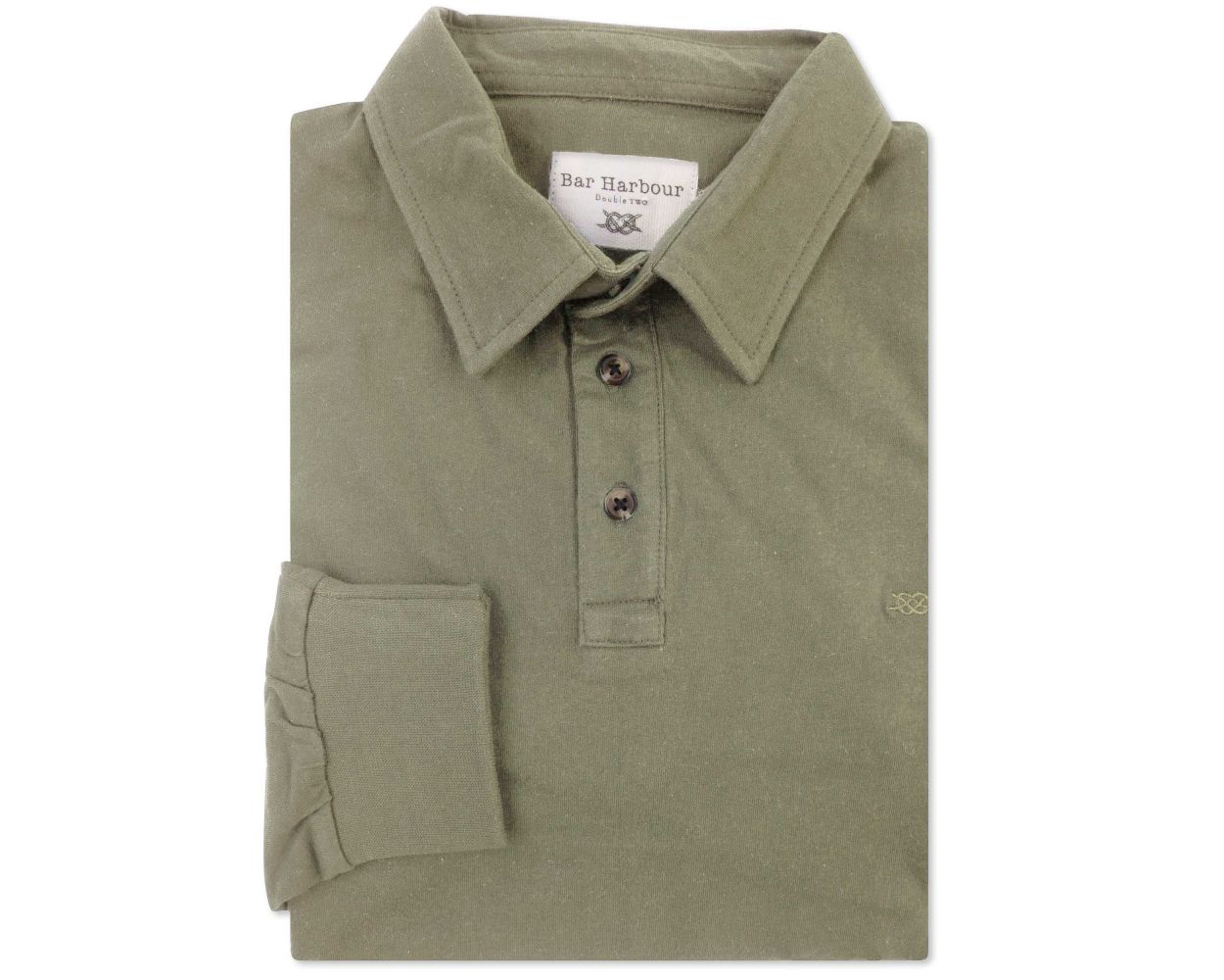 Men's Stone Long Sleeve Polo Shirt | Double TWO
