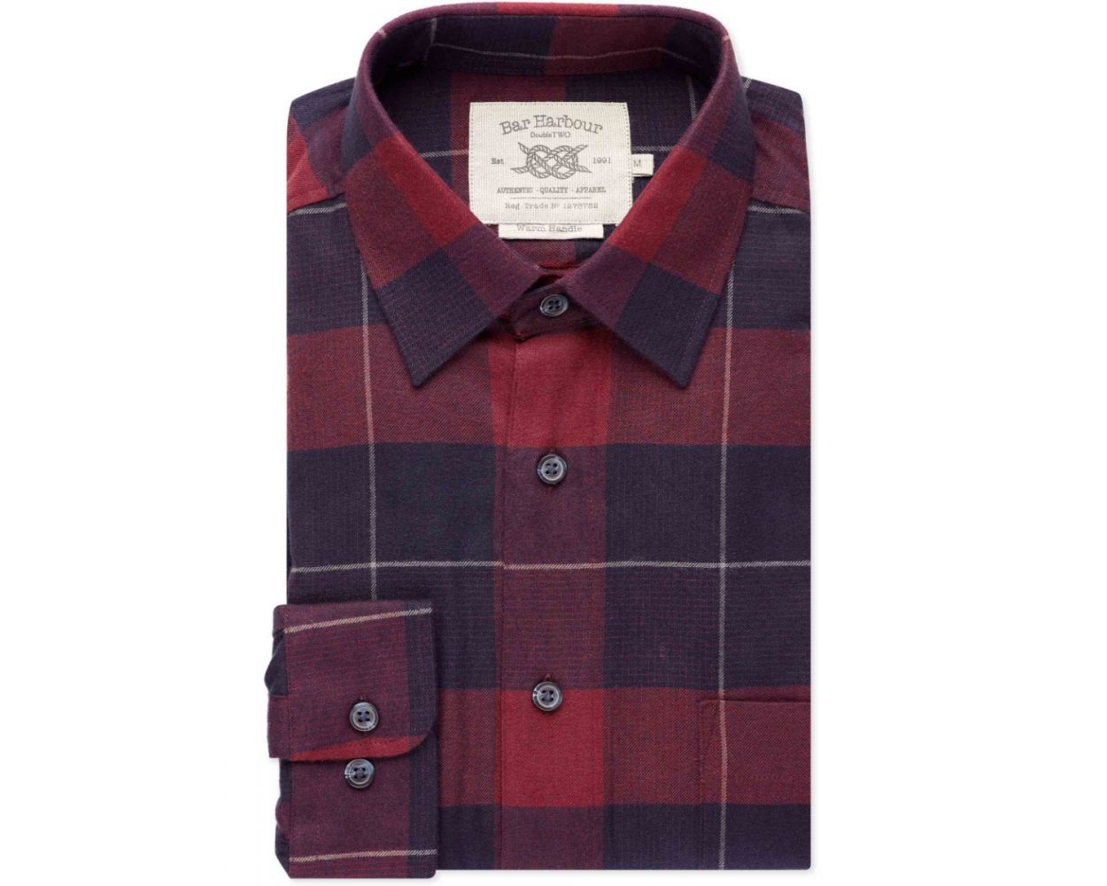 Men's Red Check Brushed Cotton Casual Shirt | Double TWO