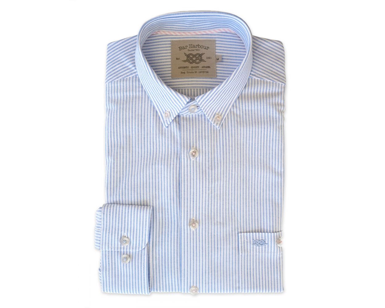Fashion Formal Shirts Long Sleeve Shirts Jacques britt Long Sleeve Shirt blue-white striped pattern casual look 
