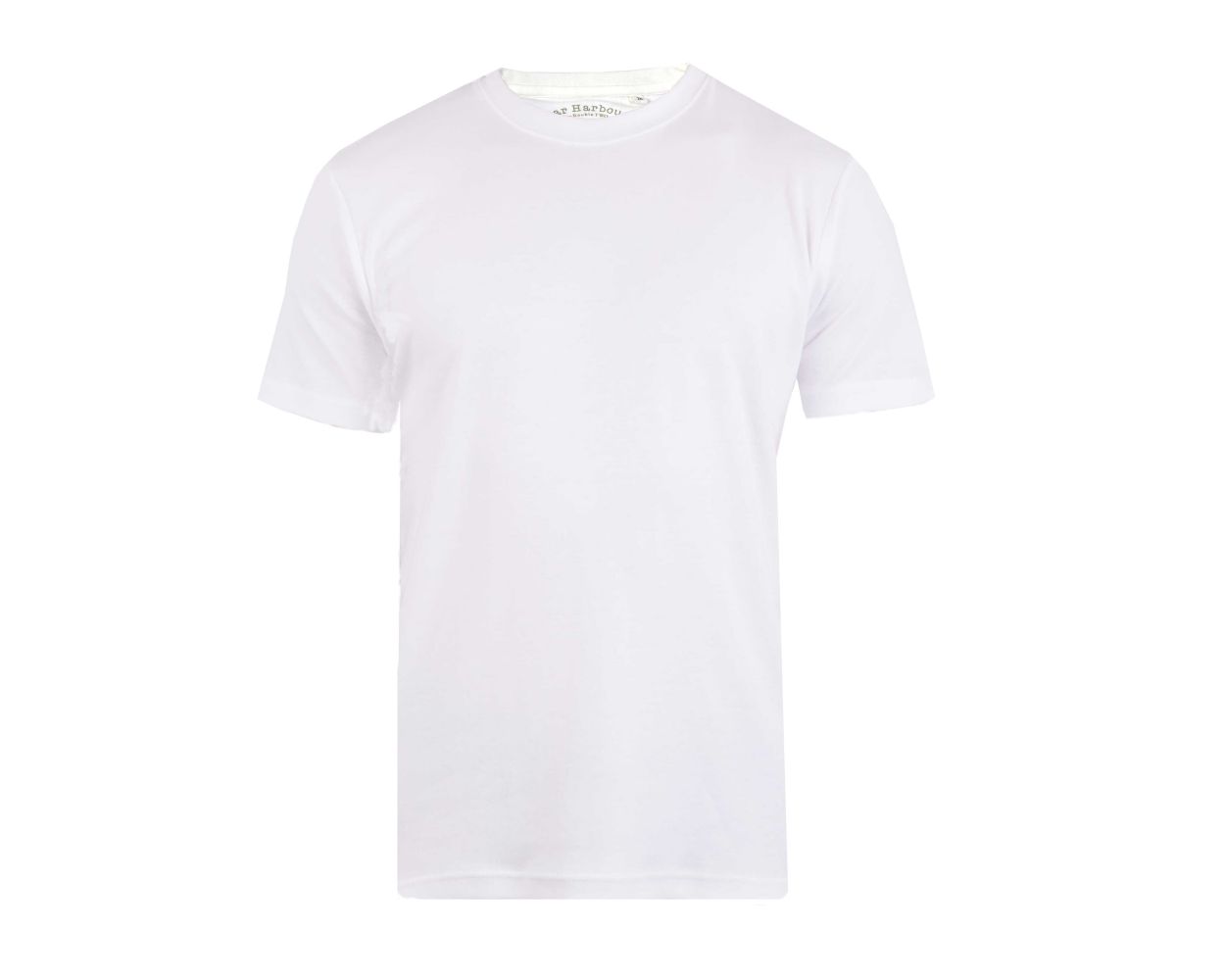 Plain White Ribbed Neck T-Shirt 
