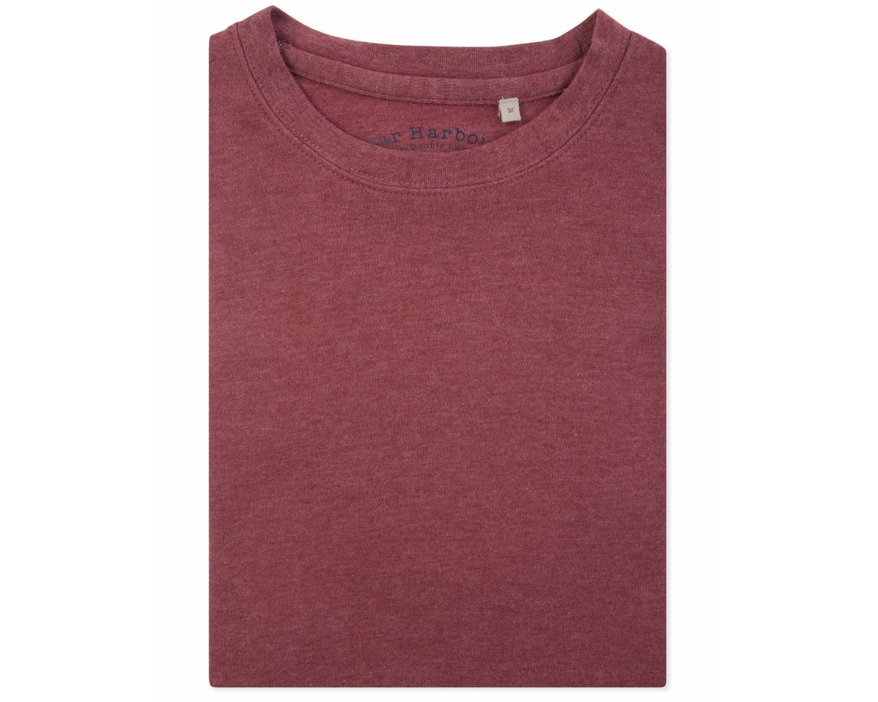 Men's Bar Harbour Brick Red Ribbed Neck T-Shirt | Double TWO