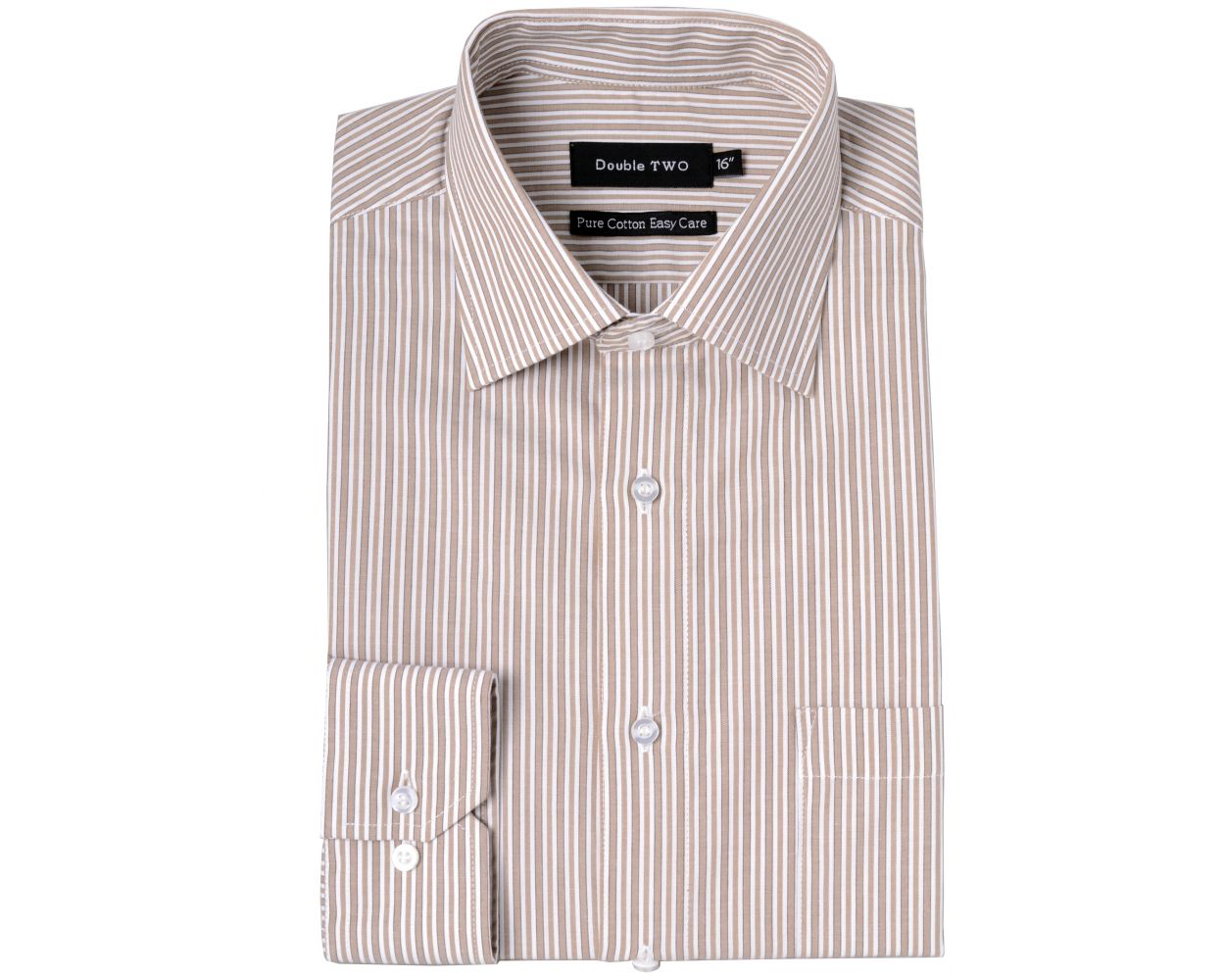 Brown Stripe Formal Shirt | Double TWO