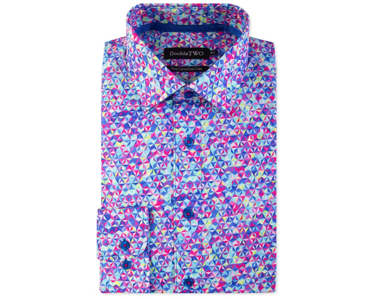 Men's 100% Cotton Kaleidoscope Print Formal Shirt | Double TWO