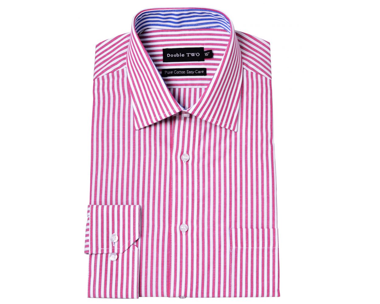 Men's Red and White Striped Tall Fit Formal Shirt | Double TWO