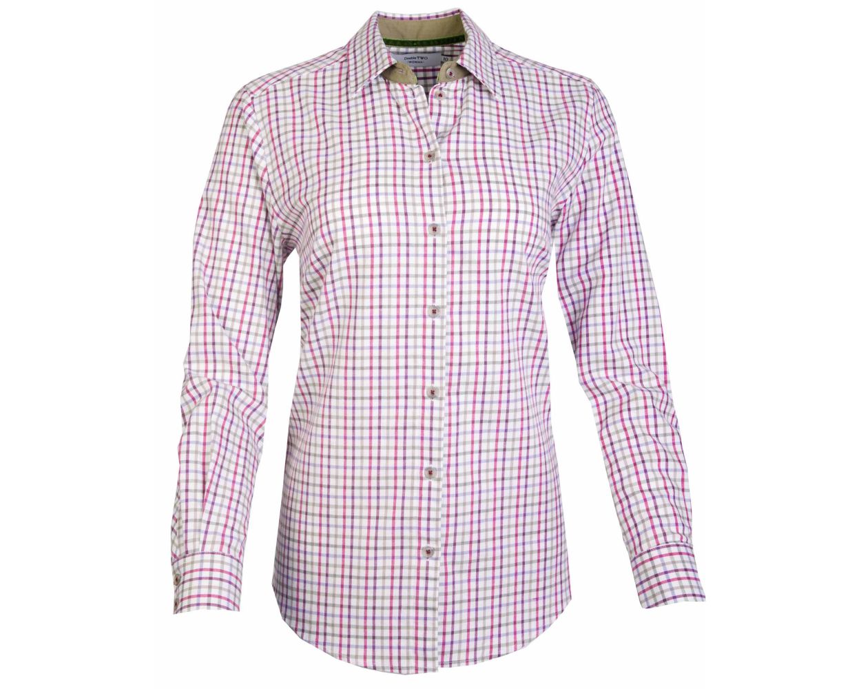 Berry 100% Cotton Check Warm Handle Women's Shirt | Double TWO