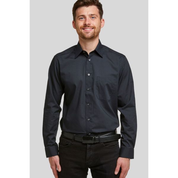 Double TWO Black Classic Cotton Blend Long Sleeve Shirt