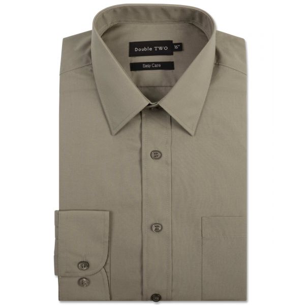 Khaki Green Classic Easy Care Long Sleeve Shirt
